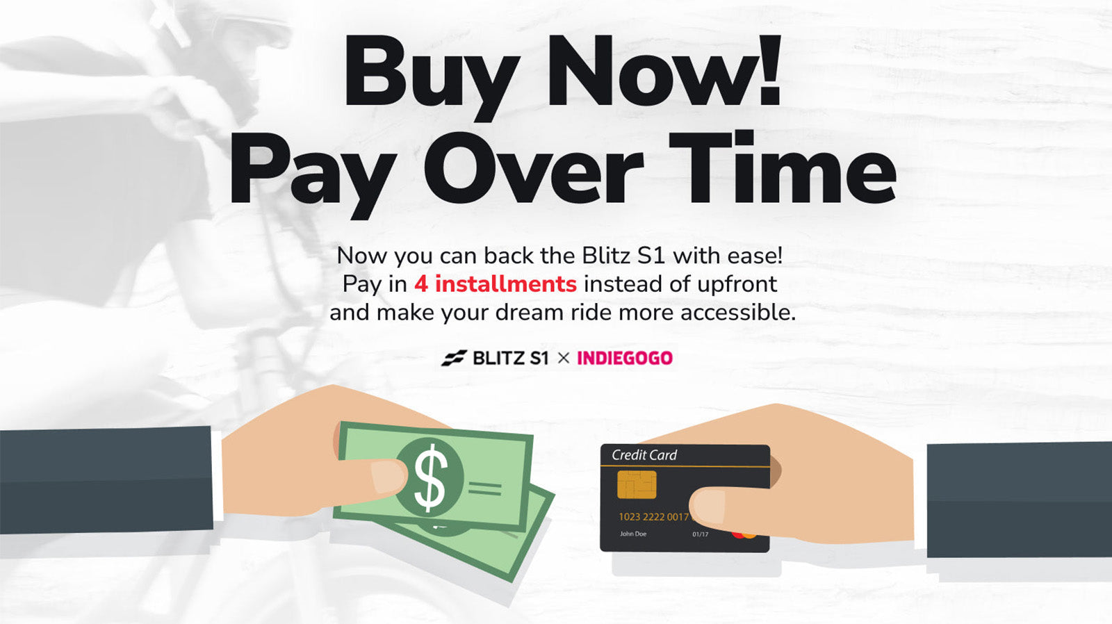 Only $450/Month  - Enjoy the 1000W SPACEVELO Blitz S1 in Advance.