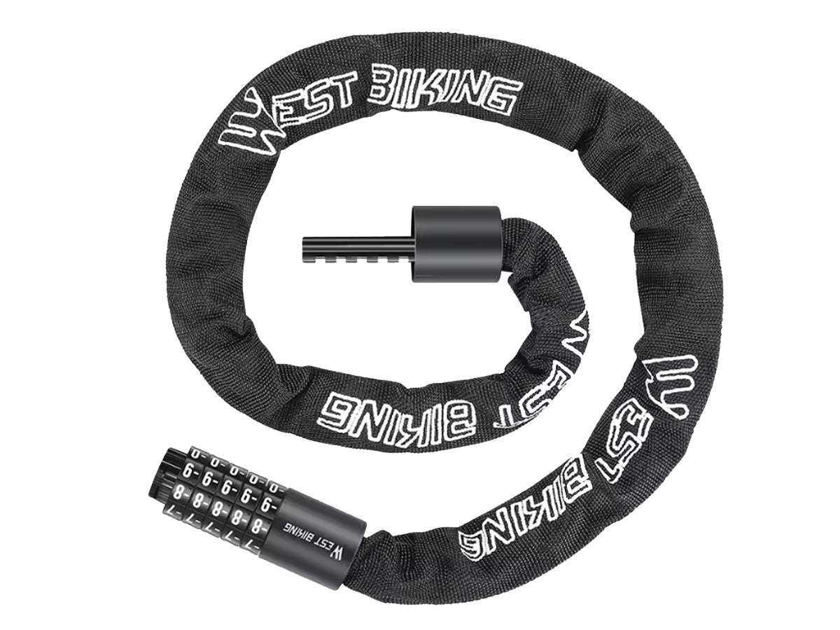 Designed for SpaceVelo Blitz S1, this 5-digit combination chain lock features cut-resistant A3 iron and keyless security. Its 1m-1.5m length options provide flexible locking, while ABS coating prevents scratches. The perfect portable guardian for your e-bike, ensuring peace of mind during urban rides.