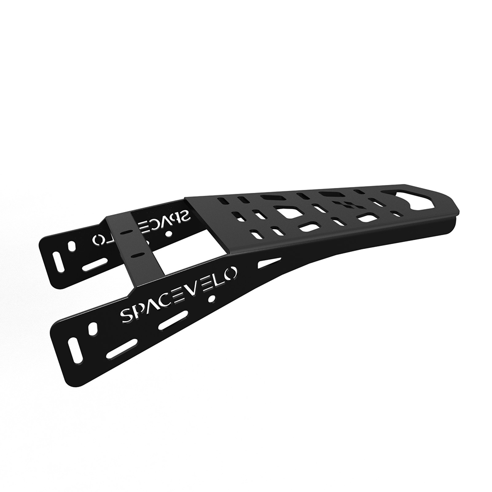 The SpaceVelo Blitz S1 Electric Bike Rack holds up to 55 lbs and is perfect for keeping batteries, tools, or accessories easily accessible. Upgrade your storage today!