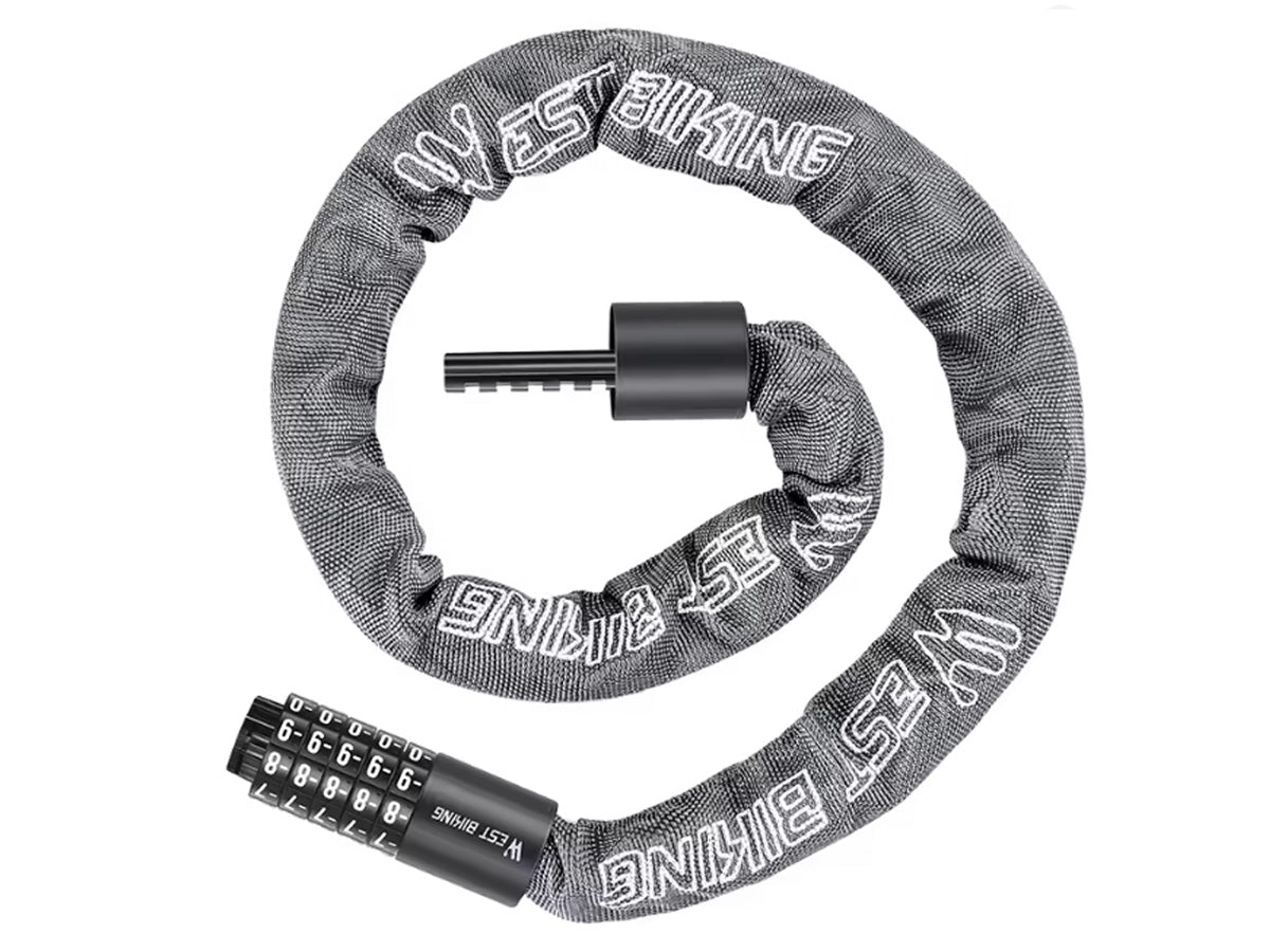 Designed for SpaceVelo Blitz S1, this 5-digit combination chain lock features cut-resistant A3 iron and keyless security. Its 1m-1.5m length options provide flexible locking, while ABS coating prevents scratches. The perfect portable guardian for your e-bike, ensuring peace of mind during urban rides.