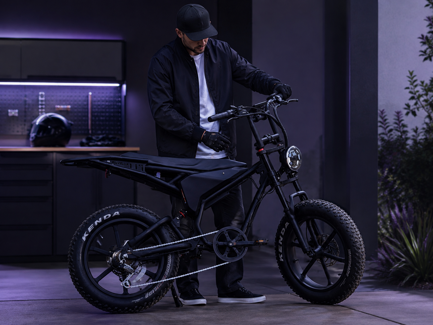 Spacevelo S1 in a dark studio scene